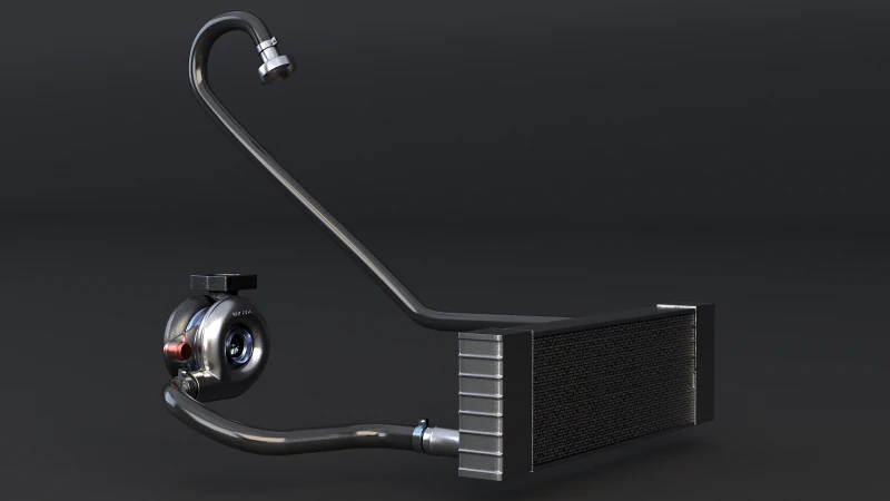 Sistema di turbocompressore Modello 3D .c4d .max .obj .3ds .fbx .stl .blend