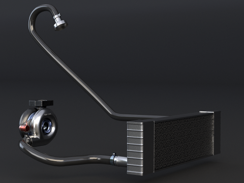 Sistem Turbocharger Model 3D