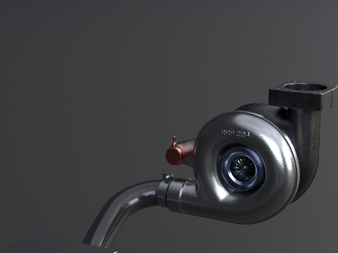 Sistem Turbocharger Model 3D