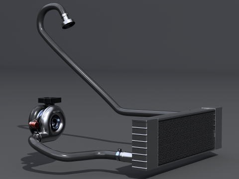 Sistem Turbocharger Model 3D