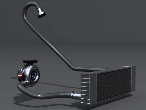Sistema di turbocompressore Modello 3D