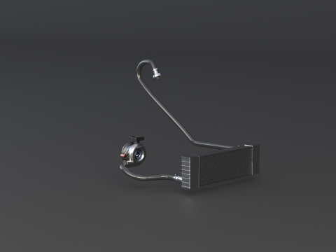 Sistem Turbocharger Model 3D