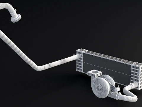 Sistema di turbocompressore Modello 3D