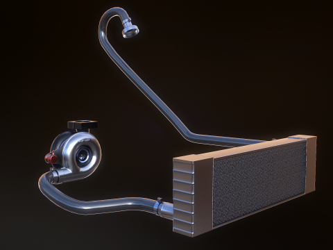 Sistem Turbocharger Model 3D