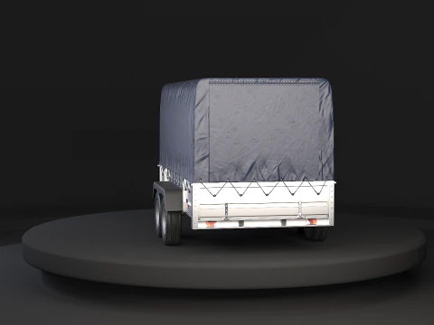 Rimorchio per auto utilitario ad asse tandem con copertura Modello 3D