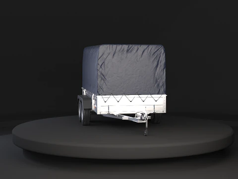 Rimorchio per auto utilitario ad asse tandem con copertura Modello 3D