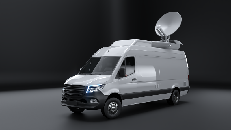 TV Yayını Uydu Van PBR 3D Model .c4d .max .obj .3ds .fbx .stl .blend