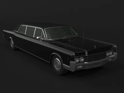 1966 Lincoln Continental Executive Limousine 3D Model