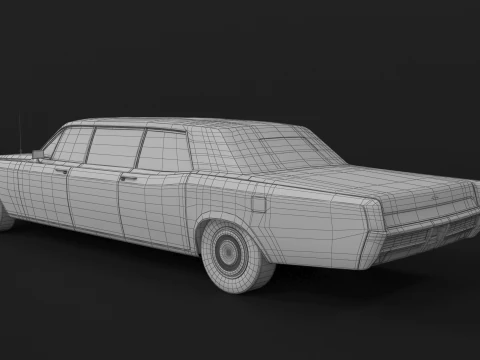 1966 Lincoln Continental Executive Limousine 3D Model