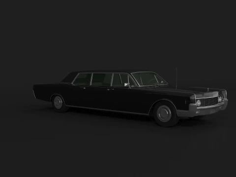 1966 Lincoln Continental Executive Limousine 3D Model