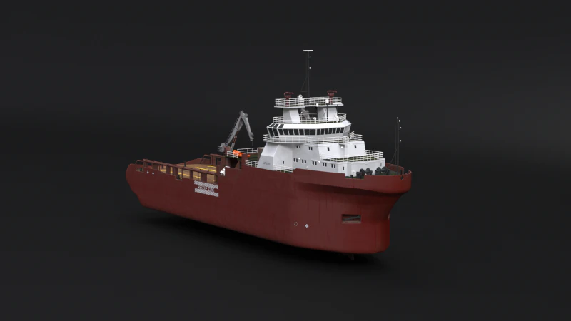 Anchor Handling Tug Supply Vessel 3D Model .c4d .max .obj .3ds .fbx .stl .blend 