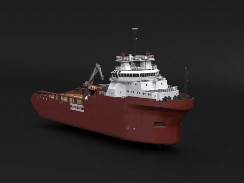 Kapal Pasokan Tug Penanganan Jangkar Model 3D