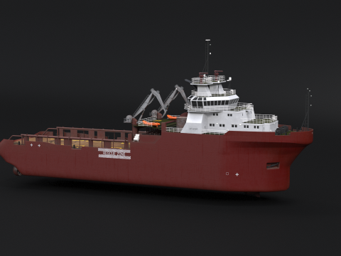 Nave da rifornimento per rimorchiatori per la movimentazione dell'ancora Modello 3D