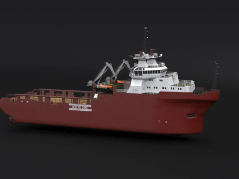 Anchor Handling Tug Supply Vessel 3D Model