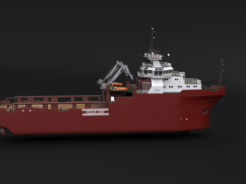 Nave da rifornimento per rimorchiatori per la movimentazione dell'ancora Modello 3D