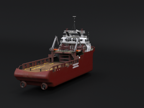 Nave da rifornimento per rimorchiatori per la movimentazione dell'ancora Modello 3D