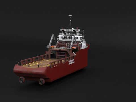 Anchor Handling Tug Supply Vessel 3D Model