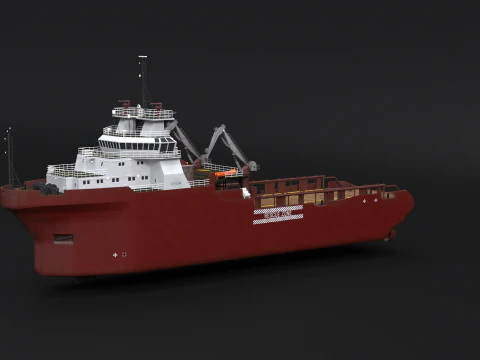 Anchor Handling Tug Supply Vessel 3D Model