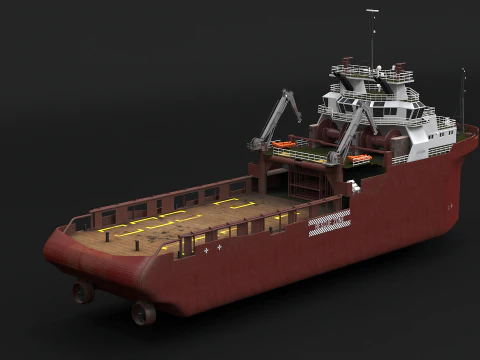 Anchor Handling Tug Supply Vessel 3D Model