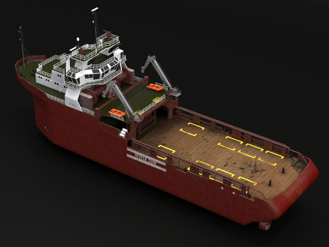 Nave da rifornimento per rimorchiatori per la movimentazione dell'ancora Modello 3D