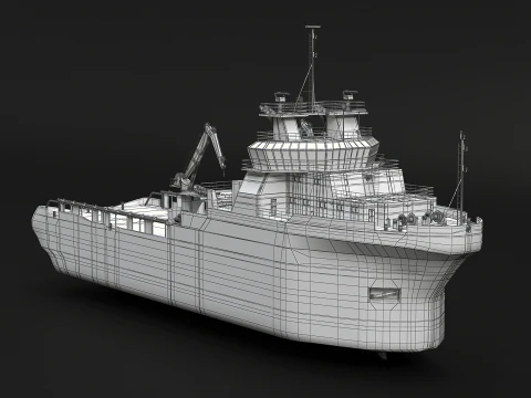 Anchor Handling Tug Supply Vessel 3D Model