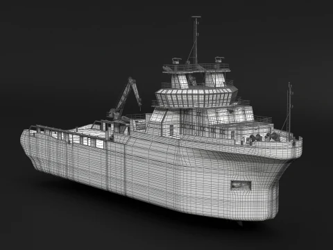 Anchor Handling Tug Supply Vessel 3D Model