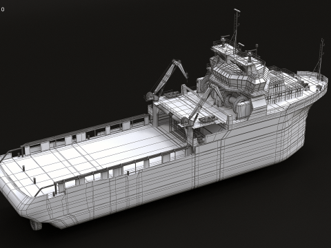 Nave da rifornimento per rimorchiatori per la movimentazione dell'ancora Modello 3D