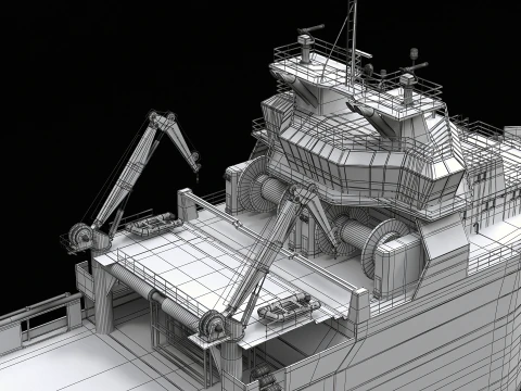 Anchor Handling Tug Supply Vessel 3D Model