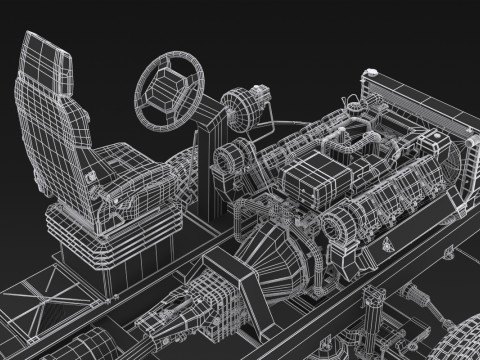 अर्ध ट्रक हवाई जहाज़ के पहिये 3D मॉडल