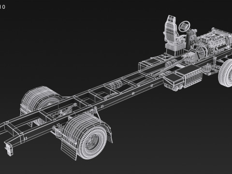 अर्ध ट्रक हवाई जहाज़ के पहिये 3D मॉडल