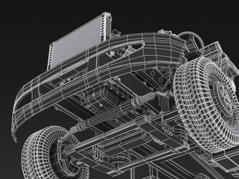 अर्ध ट्रक हवाई जहाज़ के पहिये 3D मॉडल