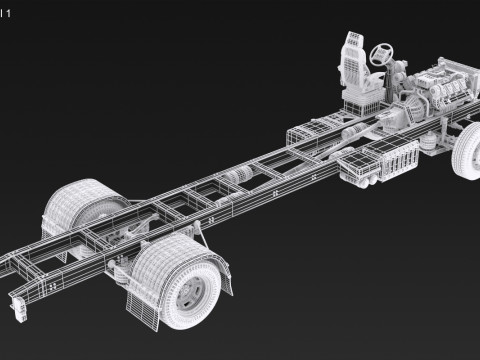 अर्ध ट्रक हवाई जहाज़ के पहिये 3D मॉडल