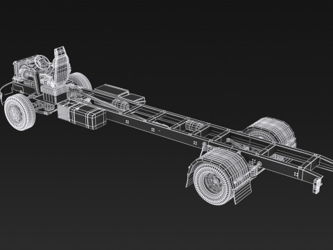 अर्ध ट्रक हवाई जहाज़ के पहिये 3D मॉडल
