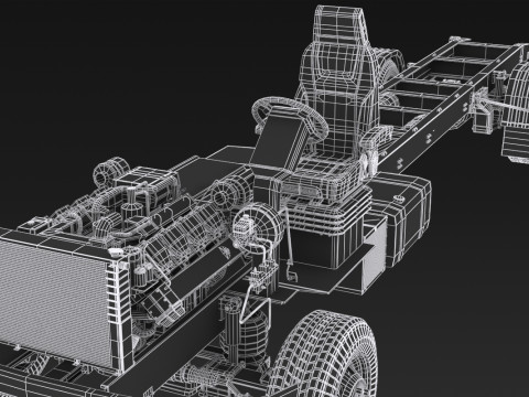 अर्ध ट्रक हवाई जहाज़ के पहिये 3D मॉडल