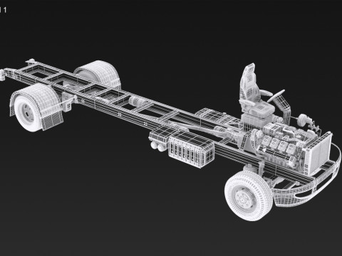 अर्ध ट्रक हवाई जहाज़ के पहिये 3D मॉडल