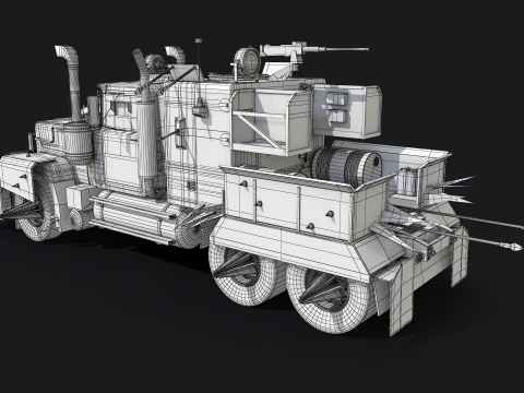 Camion post apocalisse Modello 3D