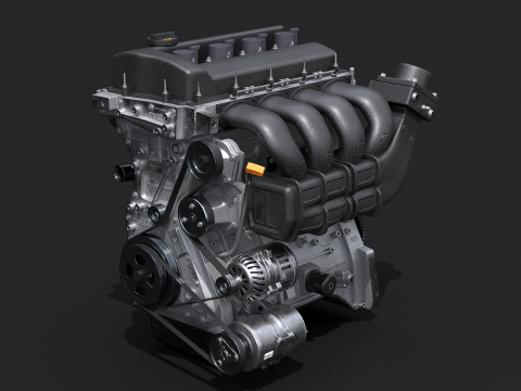 Mesin Lurus Empat Model 3D