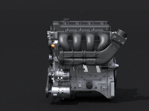 Straight-Four Engine 3D Model
