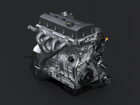 Straight-Four Engine 3D Model