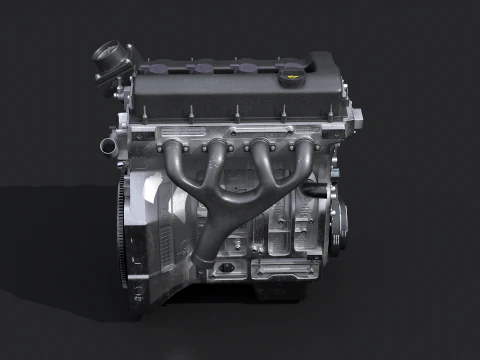 Straight-Four Engine 3D Model