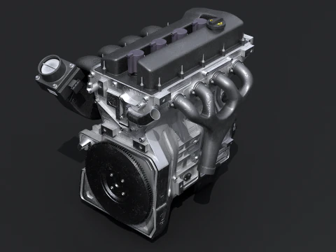 Straight-Four Engine 3D Model