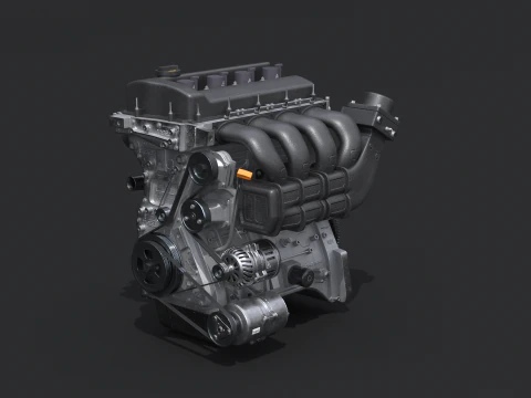 Straight-Four Engine 3D Model