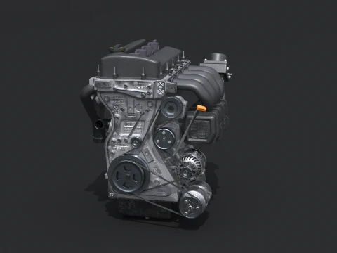 Straight-Four Engine 3D Model
