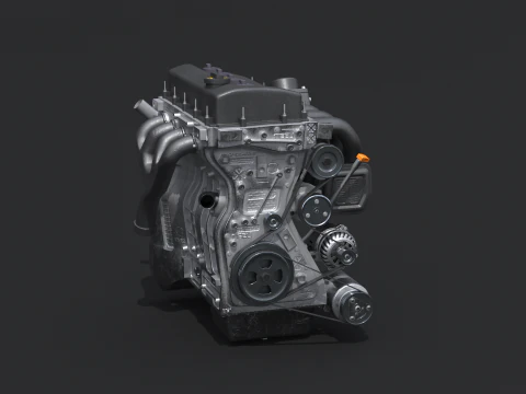 Straight-Four Engine 3D Model