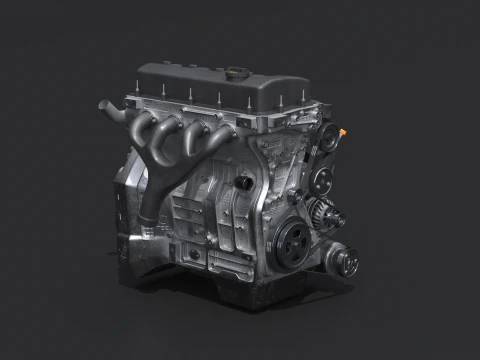 Straight-Four Engine 3D Model
