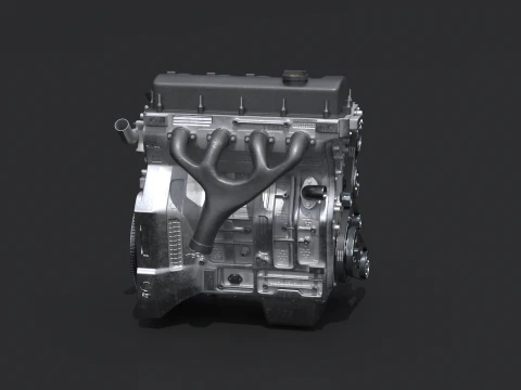 Straight-Four Engine 3D Model