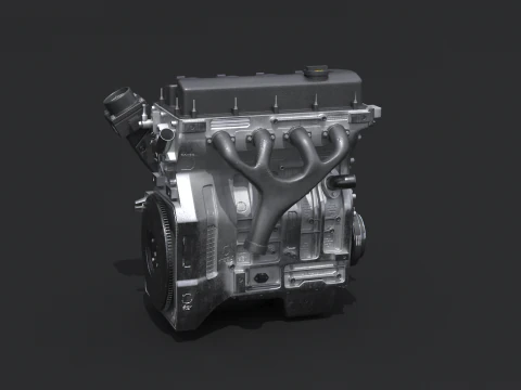 Straight-Four Engine 3D Model