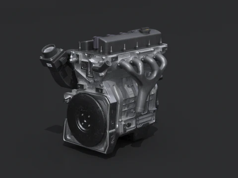 Straight-Four Engine 3D Model