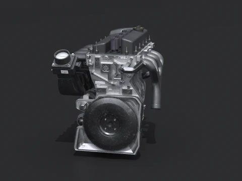 Straight-Four Engine 3D Model