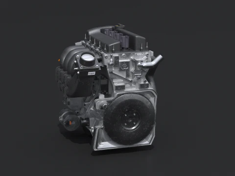 Straight-Four Engine 3D Model
